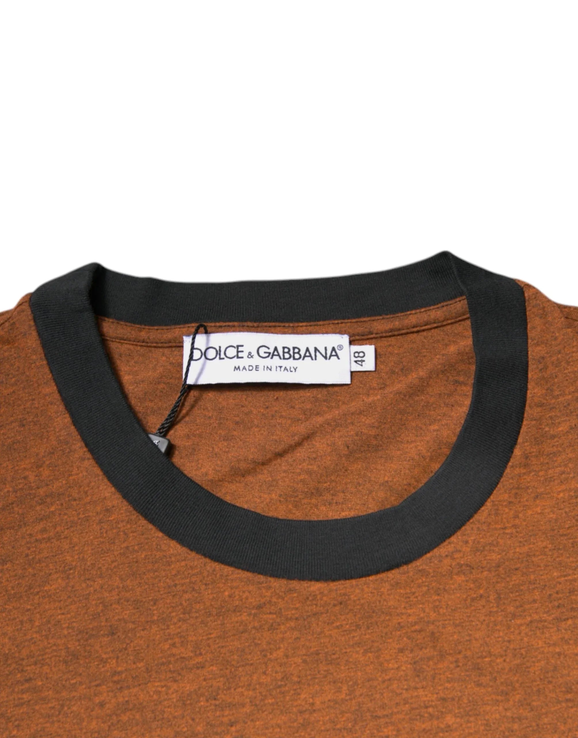 Dolce & Gabbana Brown DG Logo Polyester Crew Neck T-shirt - Zeiniez