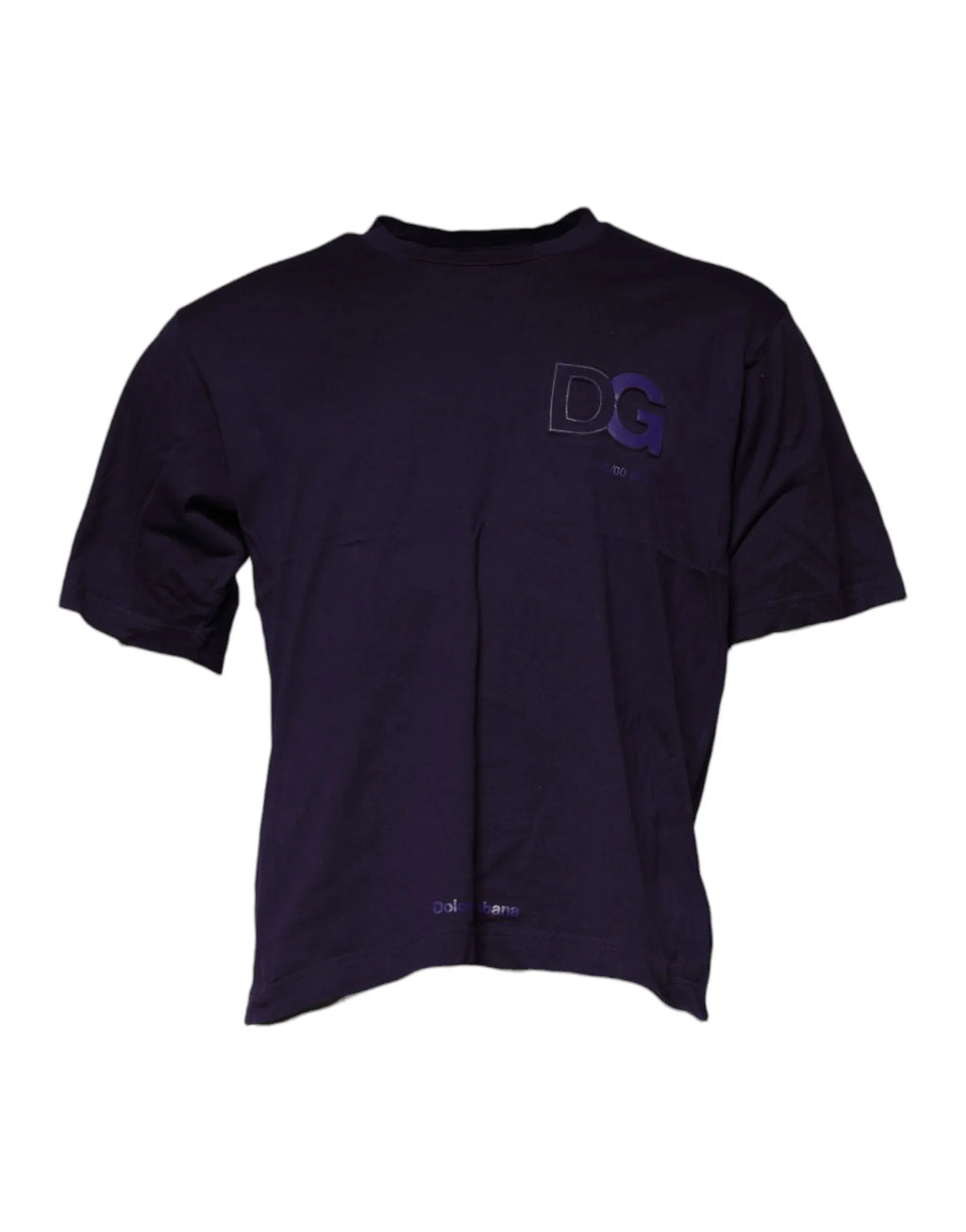 Dolce & Gabbana Purple DG Logo Cotton Crew Neck T-shirt - Zeiniez
