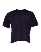 Dolce & Gabbana Purple DG Logo Cotton Crew Neck T-shirt - Zeiniez