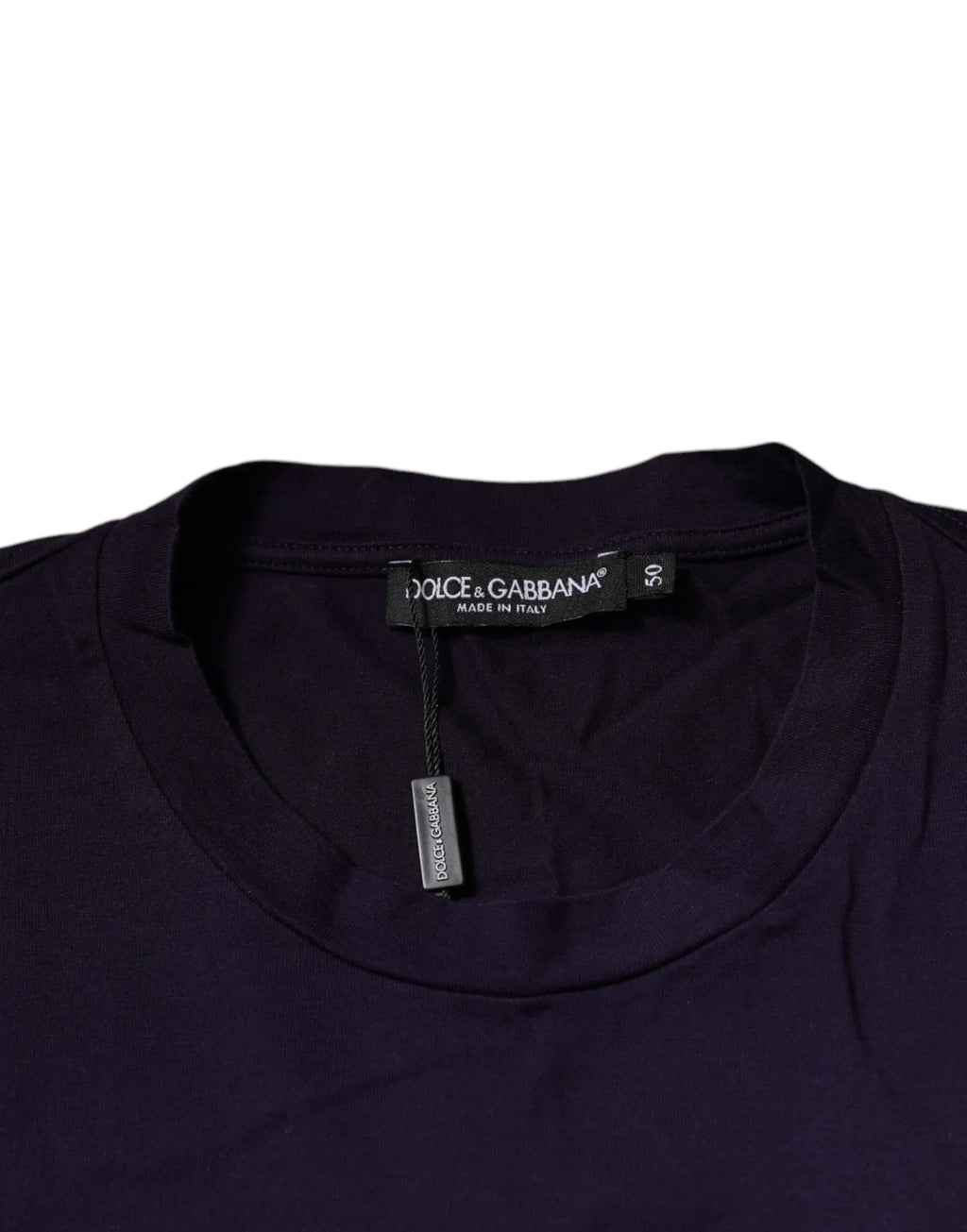Dolce & Gabbana Purple DG Logo Cotton Crew Neck T-shirt - Zeiniez