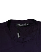 Dolce & Gabbana Purple DG Logo Cotton Crew Neck T-shirt - Zeiniez