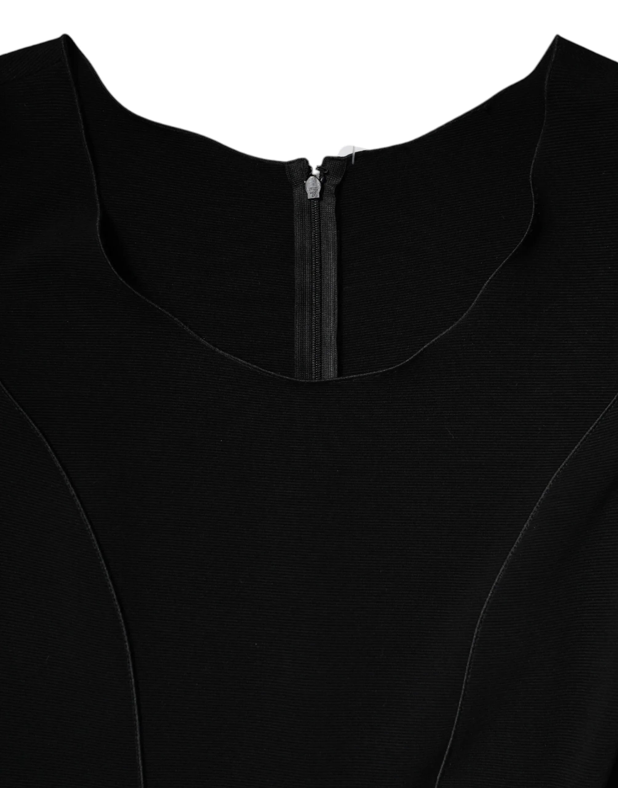 Emporio Armani Black Viscose Short Sleeves Sheath Midi Dress - Zeiniez