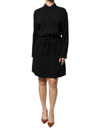 Emporio Armani Black Viscose Long Sleeves A-line Mini Dress - Zeiniez