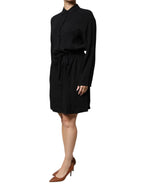 Emporio Armani Black Viscose Long Sleeves A-line Mini Dress - Zeiniez