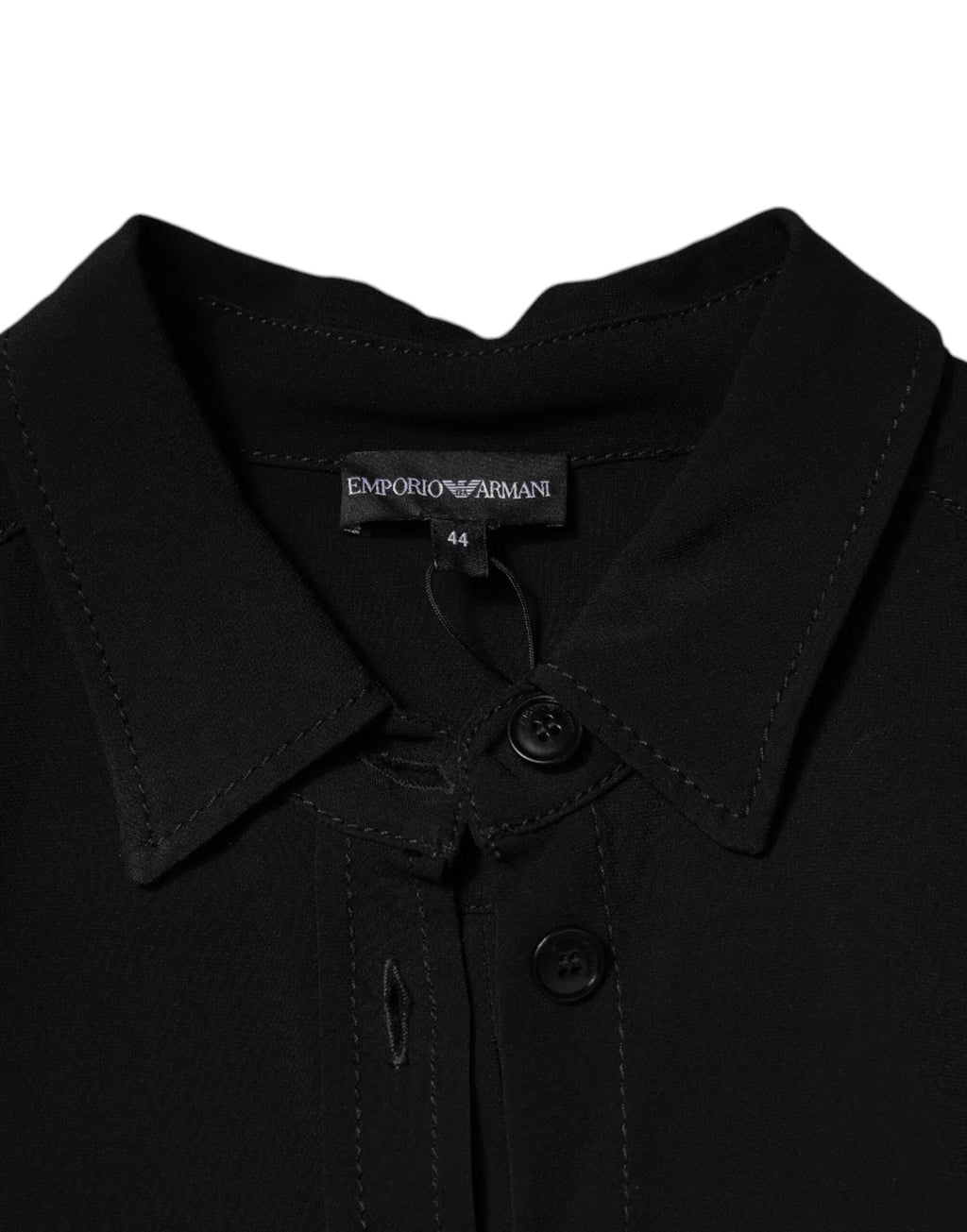 Emporio Armani Black Viscose Long Sleeves A-line Mini Dress - Zeiniez