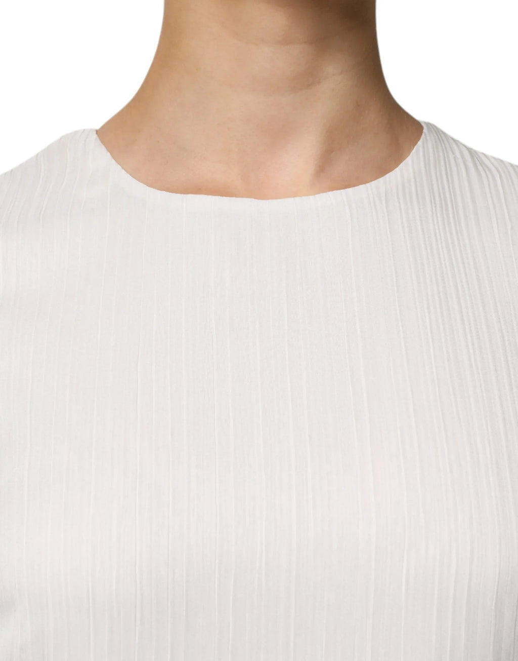 Peserico White Sleeveless Round Neck Shift Long Maxi Dress - Zeiniez