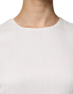 Peserico White Sleeveless Round Neck Shift Long Maxi Dress - Zeiniez