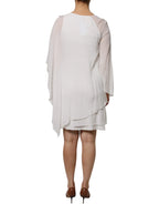 Blumarine White Floral Embroidery Viscose Chiffon Shift Dress - Zeiniez