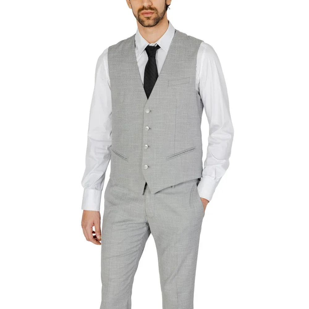 Antony Morato Gray Polyester Waistcoat - Zeiniez