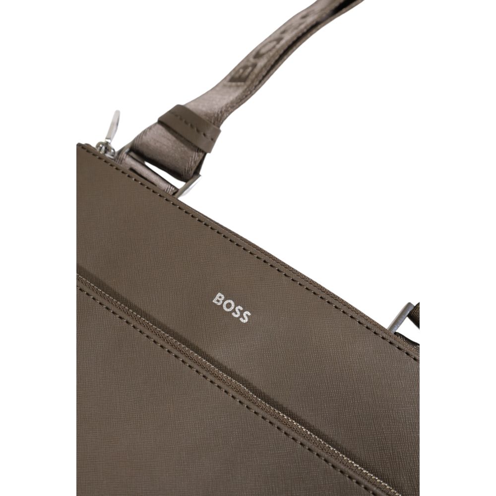Hugo Boss Bicolor Leather Messenger Bag - Zeiniez