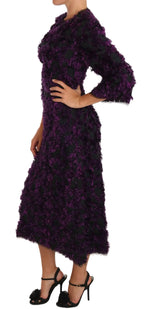 Dolce & Gabbana Purple Fringe Midi Sheath Dress - Zeiniez