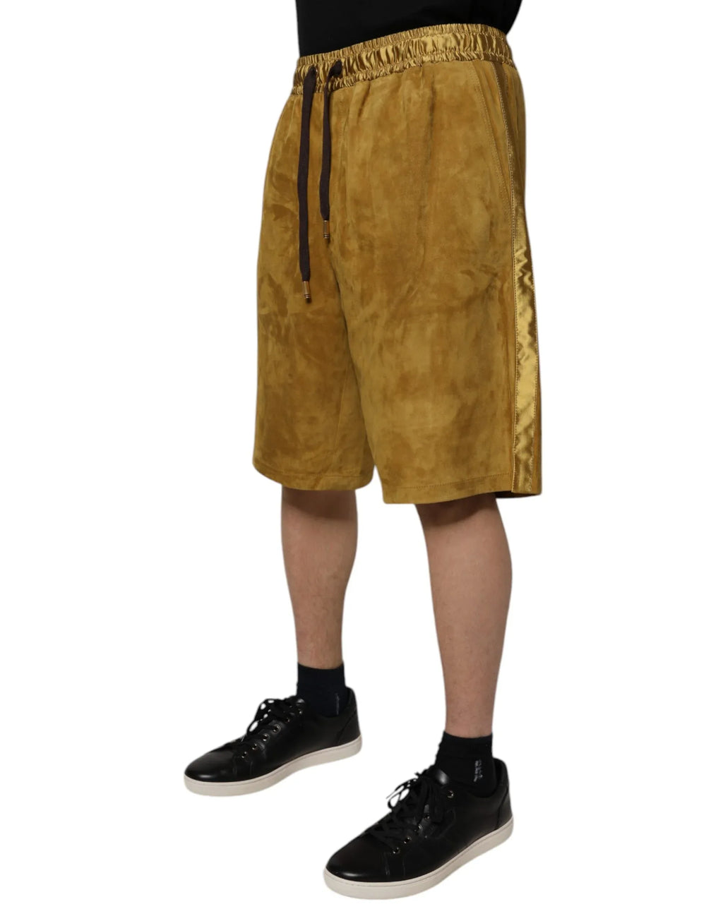 Dolce & Gabbana Brown Lambskin Suede Men Bermuda Shorts - Zeiniez