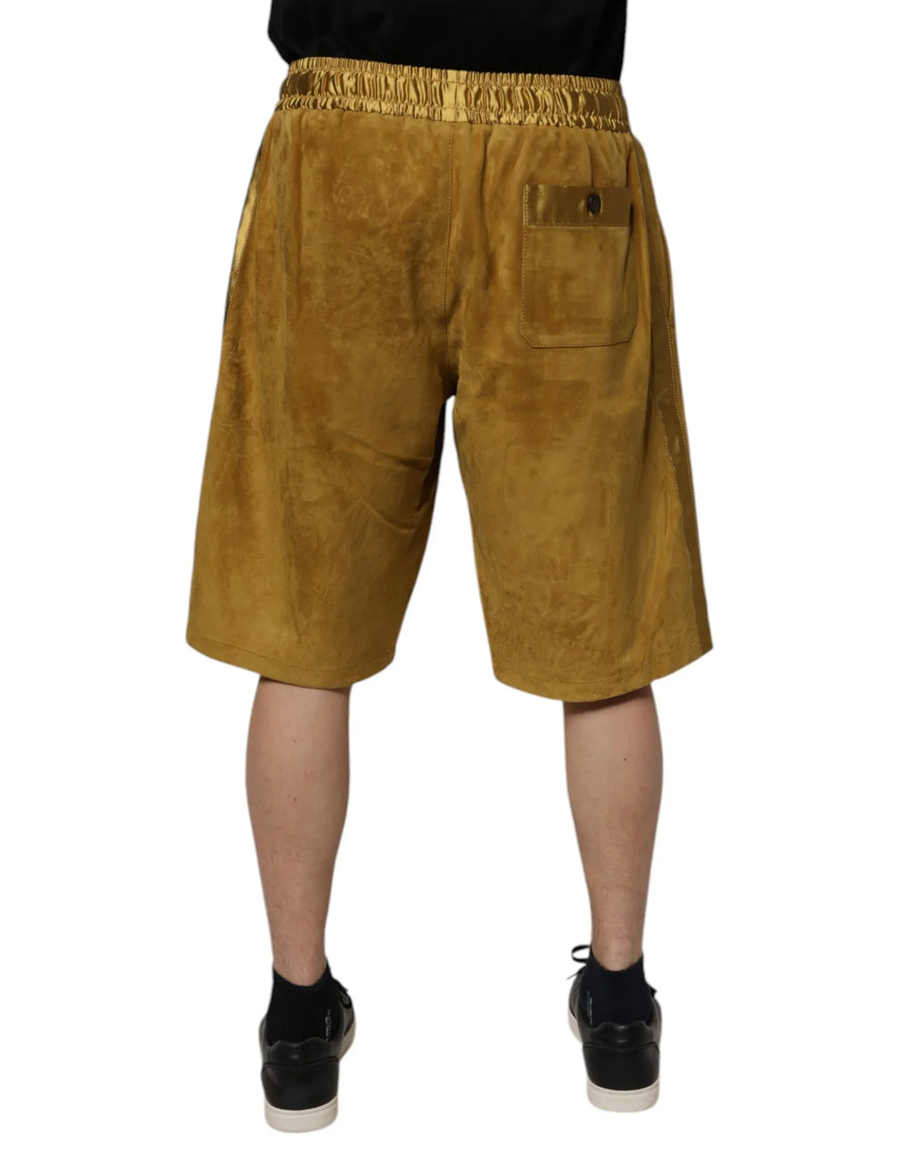 Dolce & Gabbana Brown Lambskin Suede Men Bermuda Shorts - Zeiniez