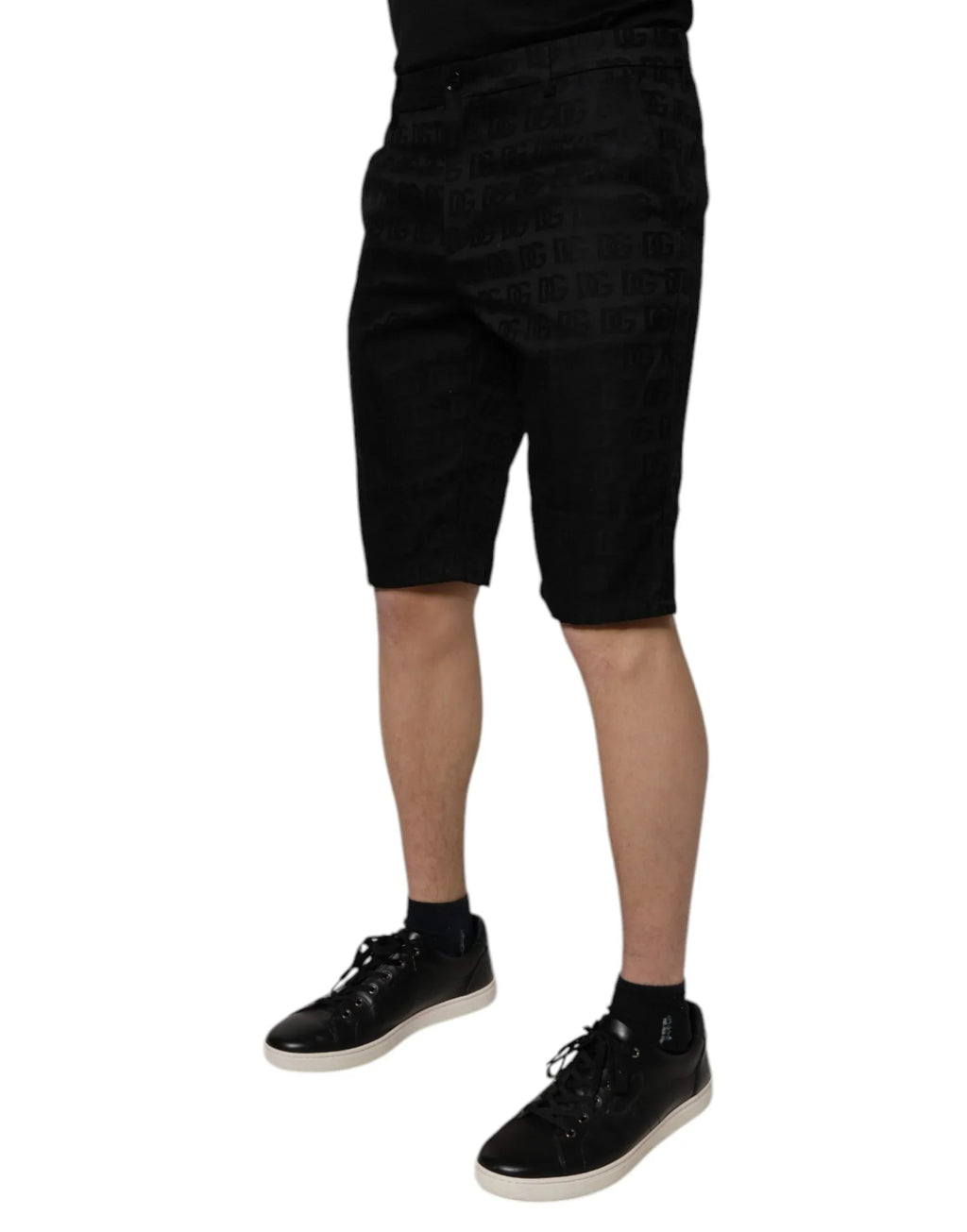 Dolce & Gabbana Black Cotton Casual Mid Waist Chino Shorts - Zeiniez
