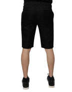 Dolce & Gabbana Black Cotton Casual Mid Waist Chino Shorts - Zeiniez