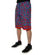 Dolce & Gabbana Blue Cherry Print Cotton Men Bermuda Shorts - Zeiniez