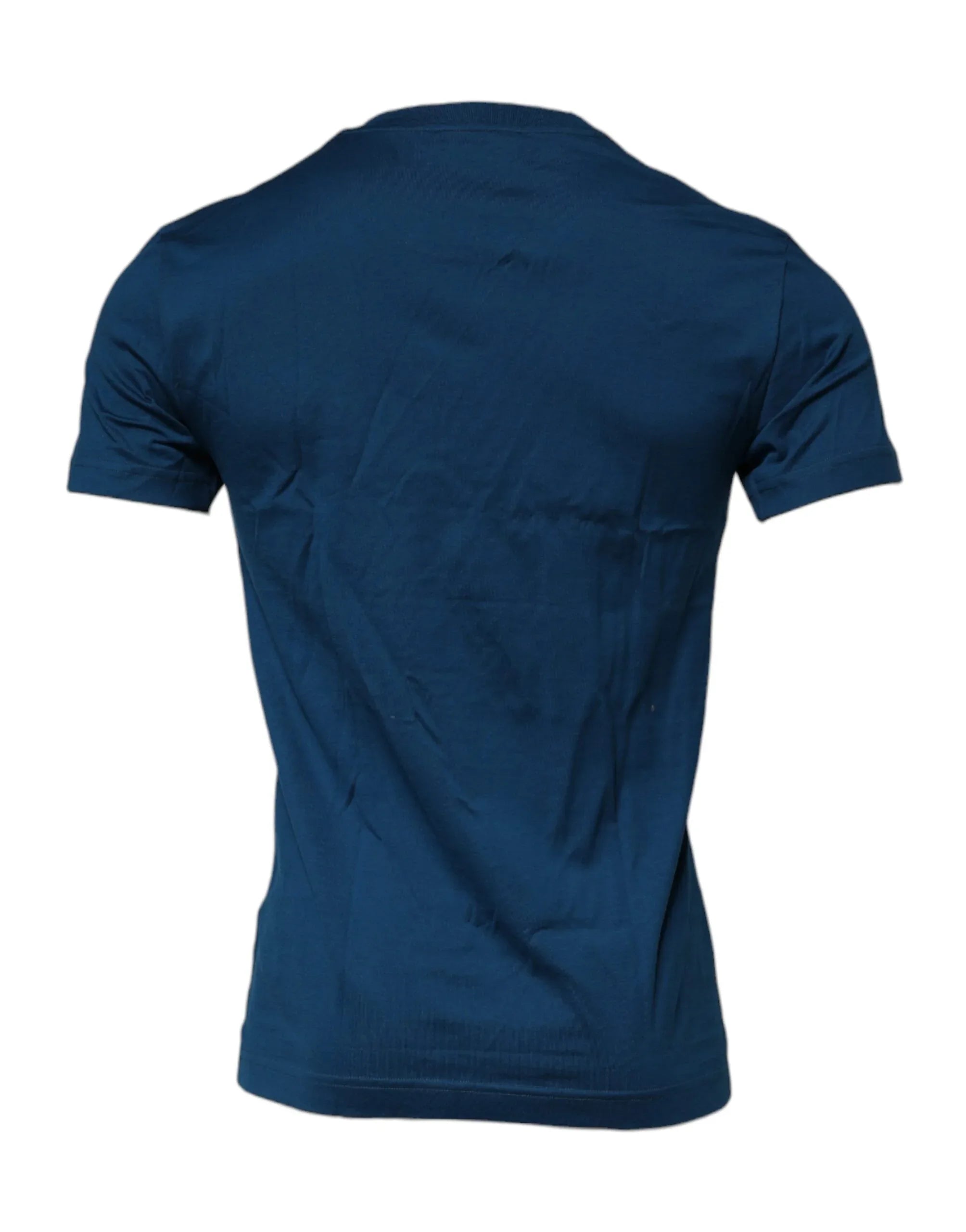 Dolce & Gabbana Blue Crown Bee Cotton Men Crew Neck T-shirt - Zeiniez
