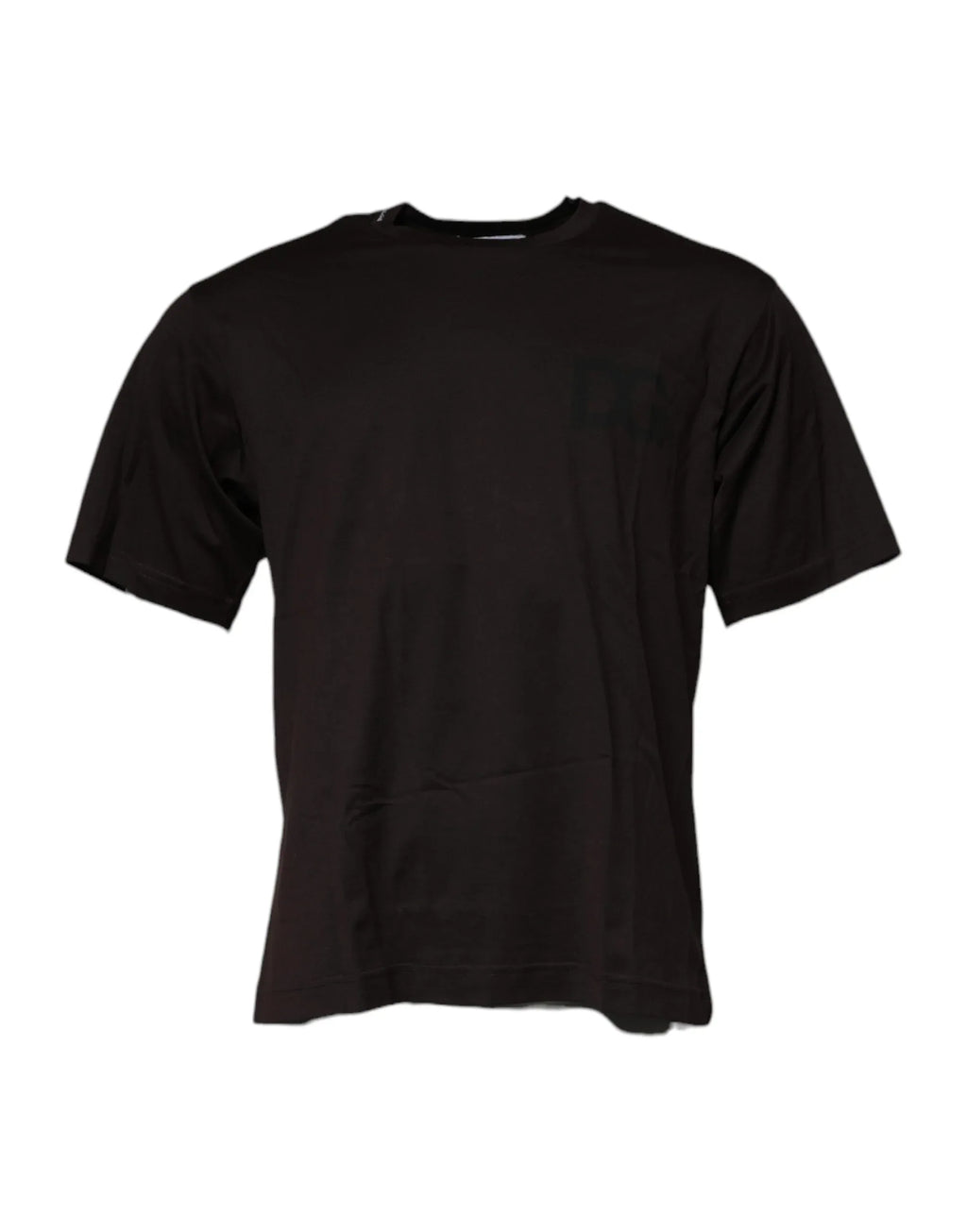 Dolce & Gabbana Dark Brown Logo Cotton Crew Neck T-shirt - Zeiniez