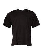 Dolce & Gabbana Dark Brown Logo Cotton Crew Neck T-shirt - Zeiniez