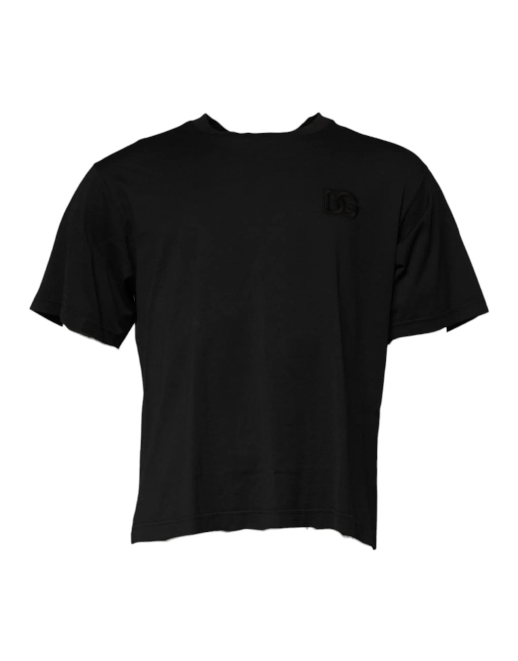 Dolce & Gabbana Black DG Logo Cotton Crew Neck T-shirt - Zeiniez