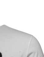 Dolce & Gabbana White Graphic Print Cotton Crew Neck T-shirt - Zeiniez