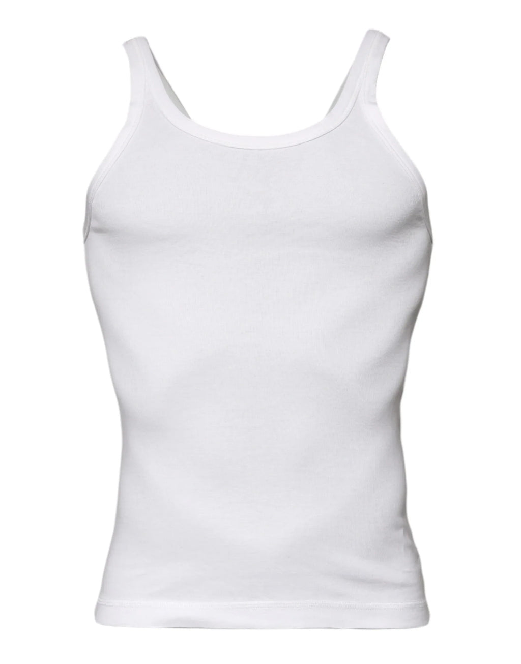 Dolce & Gabbana Ivory Cotton Sleeveless Round Neck Tank T-shirt - Zeiniez