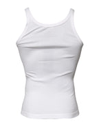 Dolce & Gabbana Ivory Cotton Sleeveless Round Neck Tank T-shirt - Zeiniez