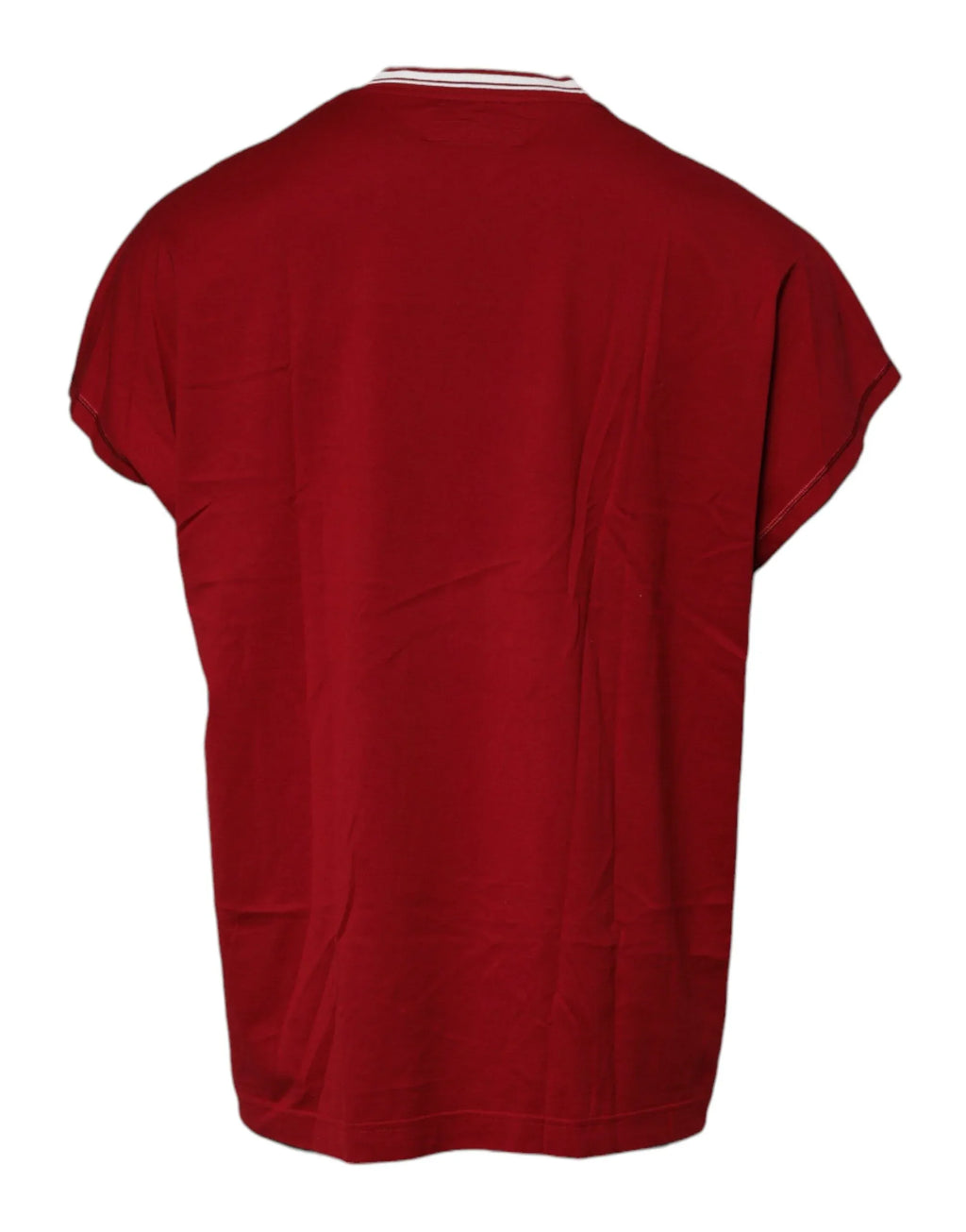 Dolce & Gabbana Red Logo Crown Cotton Crew Neck T-shirt - Zeiniez