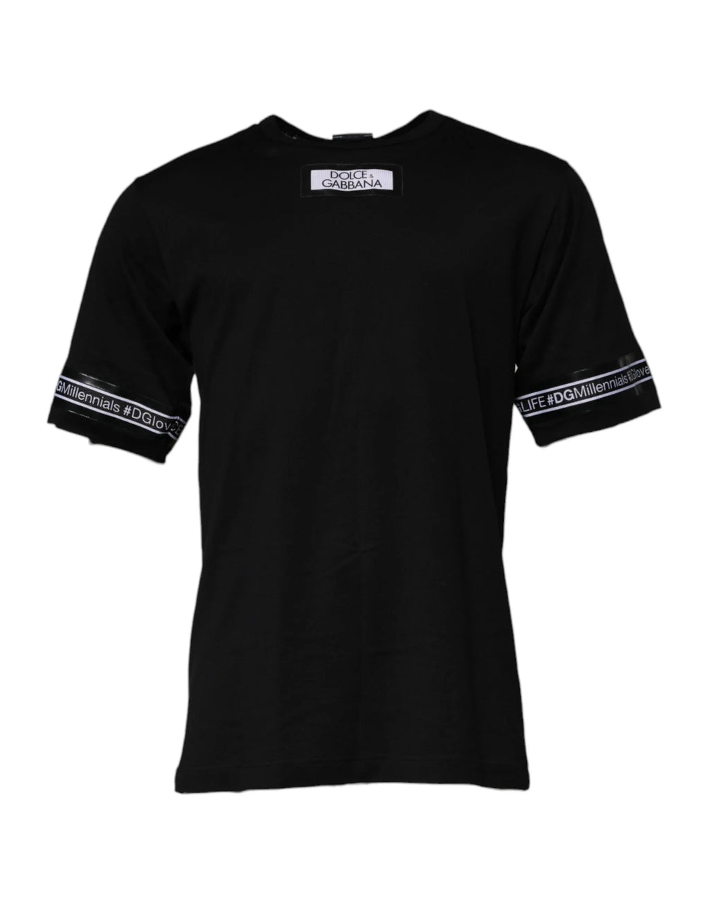 Dolce & Gabbana Black #DGMILLENNIALS Cotton Crew Neck T-shirt - Zeiniez