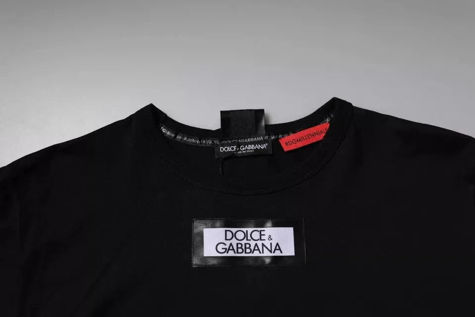Dolce & Gabbana Black #DGMILLENNIALS Cotton Crew Neck T-shirt - Zeiniez