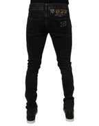 Dolce & Gabbana Black Tattered Cotton Skinny Men Denim Jeans - Zeiniez