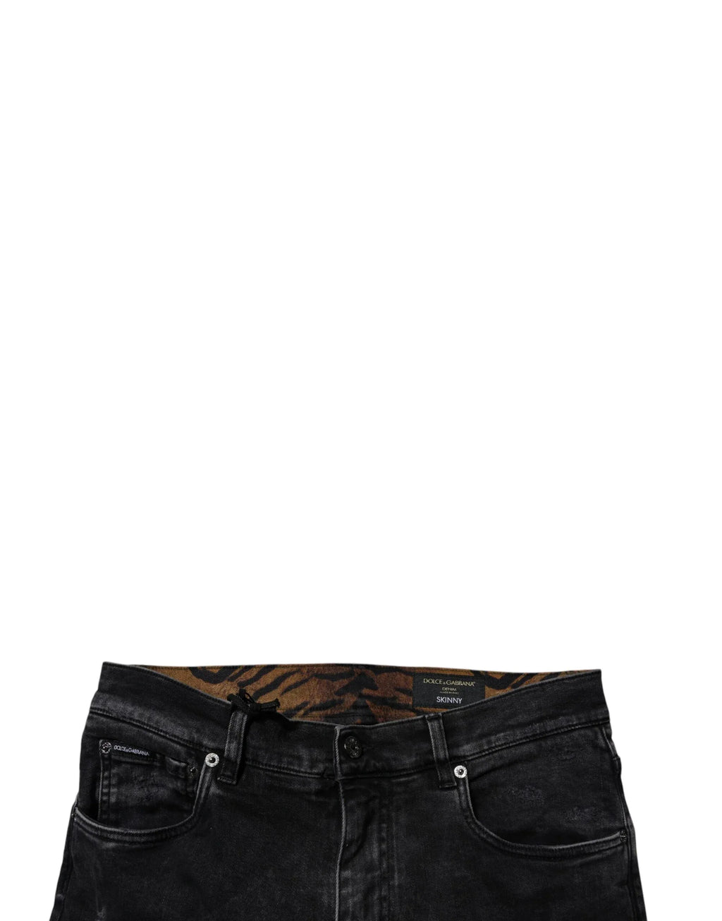 Dolce & Gabbana Black Tattered Cotton Skinny Men Denim Jeans - Zeiniez