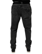 Dolce & Gabbana Black Cotton Stretch Skinny Men Denim Jeans - Zeiniez