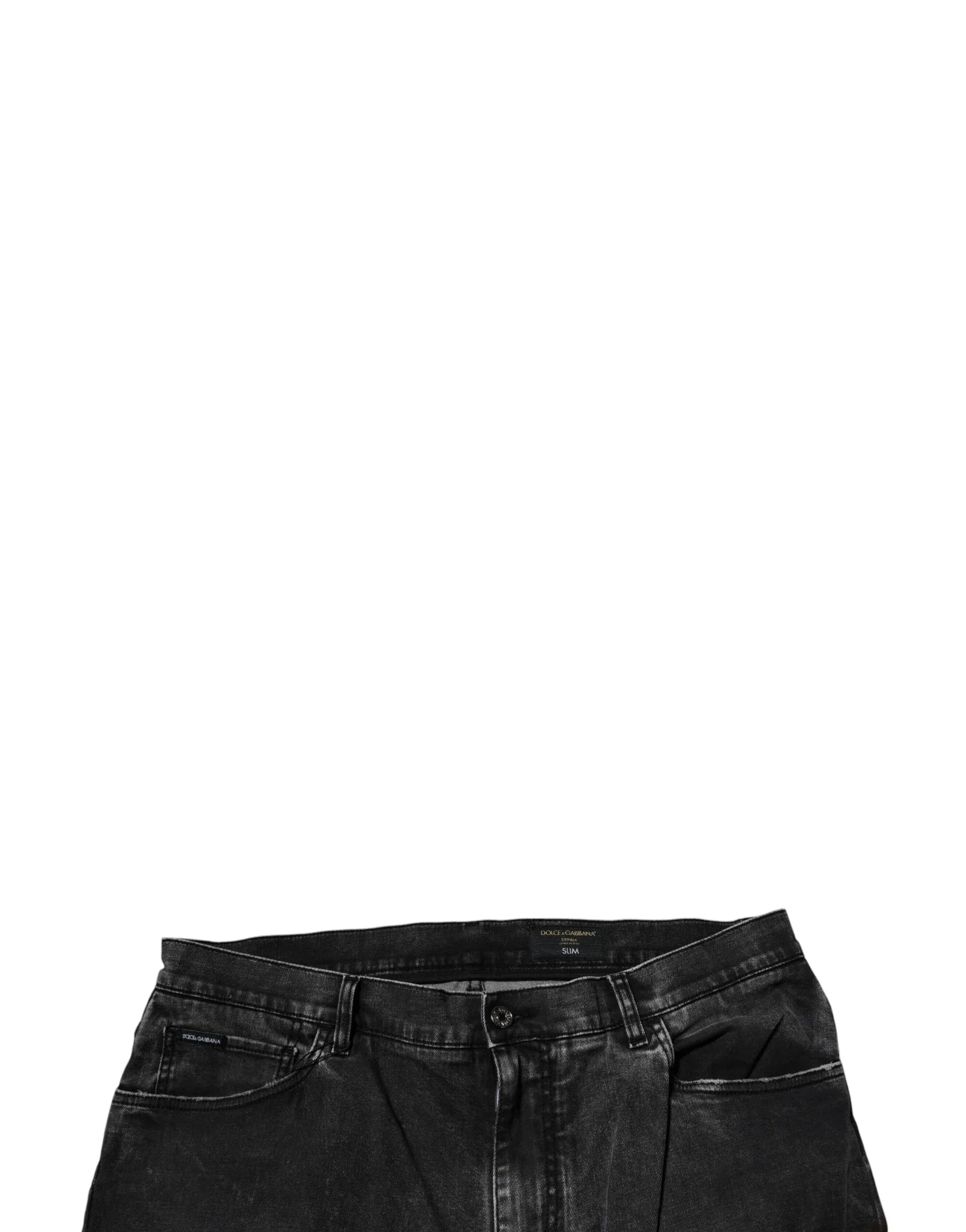 Dolce & Gabbana Black Cotton Stretch Skinny Men Denim Jeans - Zeiniez