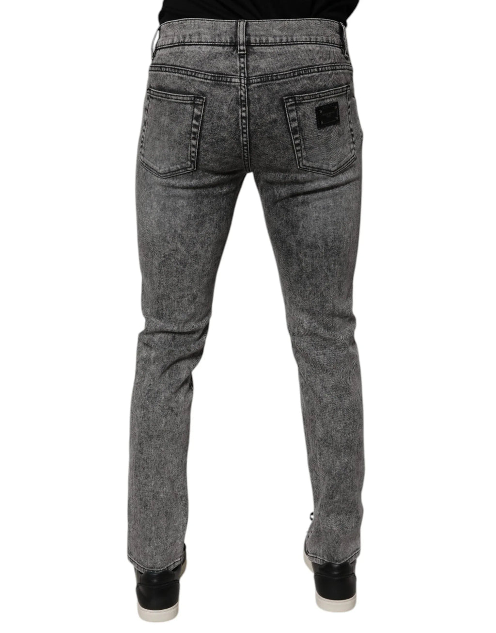 Dolce & Gabbana Dark Gray Washed Cotton Slim Fit Denim Jeans - Zeiniez