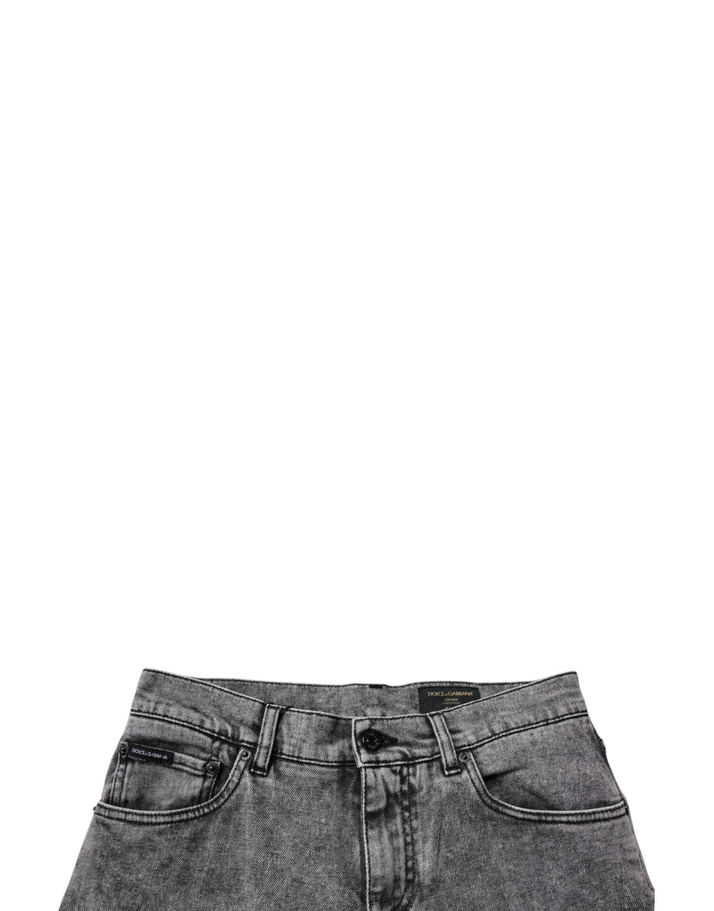 Dolce & Gabbana Dark Gray Washed Cotton Slim Fit Denim Jeans - Zeiniez
