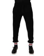 Dolce & Gabbana Black Wool Mid Waist Jogger Sweatpants Pants - Zeiniez