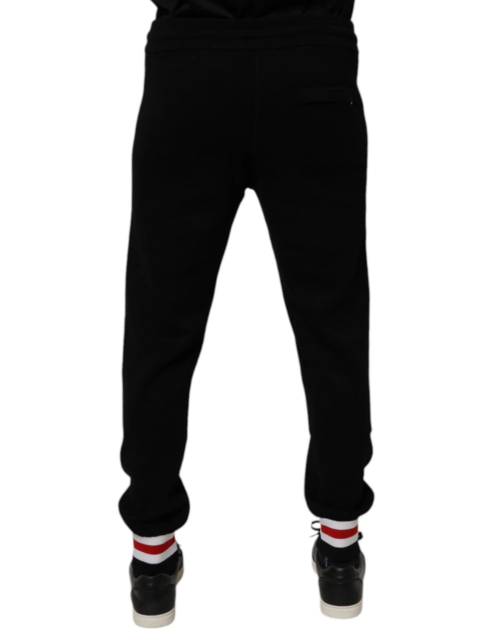 Dolce & Gabbana Black Wool Mid Waist Jogger Sweatpants Pants - Zeiniez