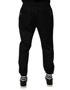 Dolce & Gabbana Black Cotton Men Jogger Sweatpants Pants - Zeiniez