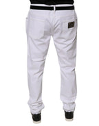 Dolce & Gabbana White Cotton Stretch Skinny Men Denim Jeans - Zeiniez