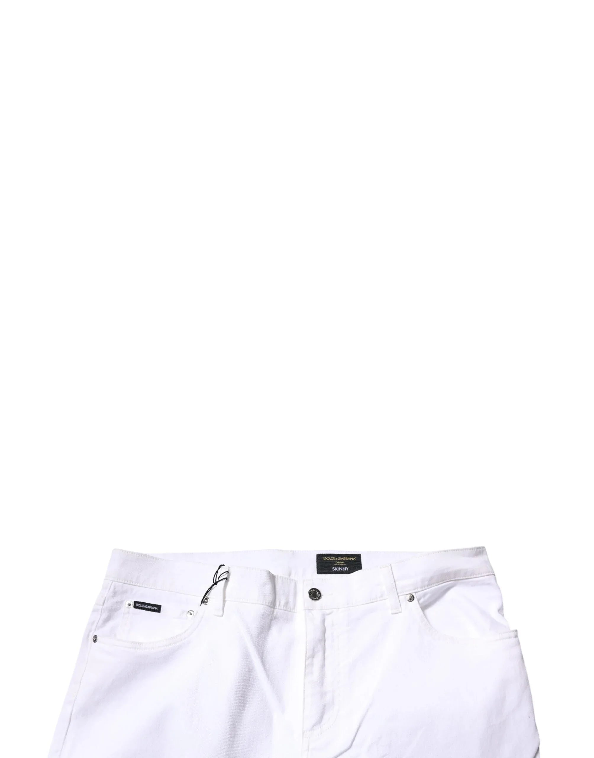 Dolce & Gabbana White Cotton Stretch Skinny Men Denim Jeans - Zeiniez