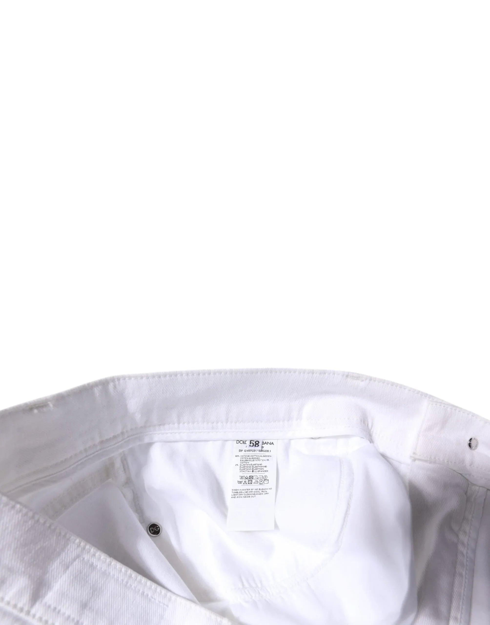 Dolce & Gabbana White Cotton Stretch Skinny Men Denim Jeans - Zeiniez