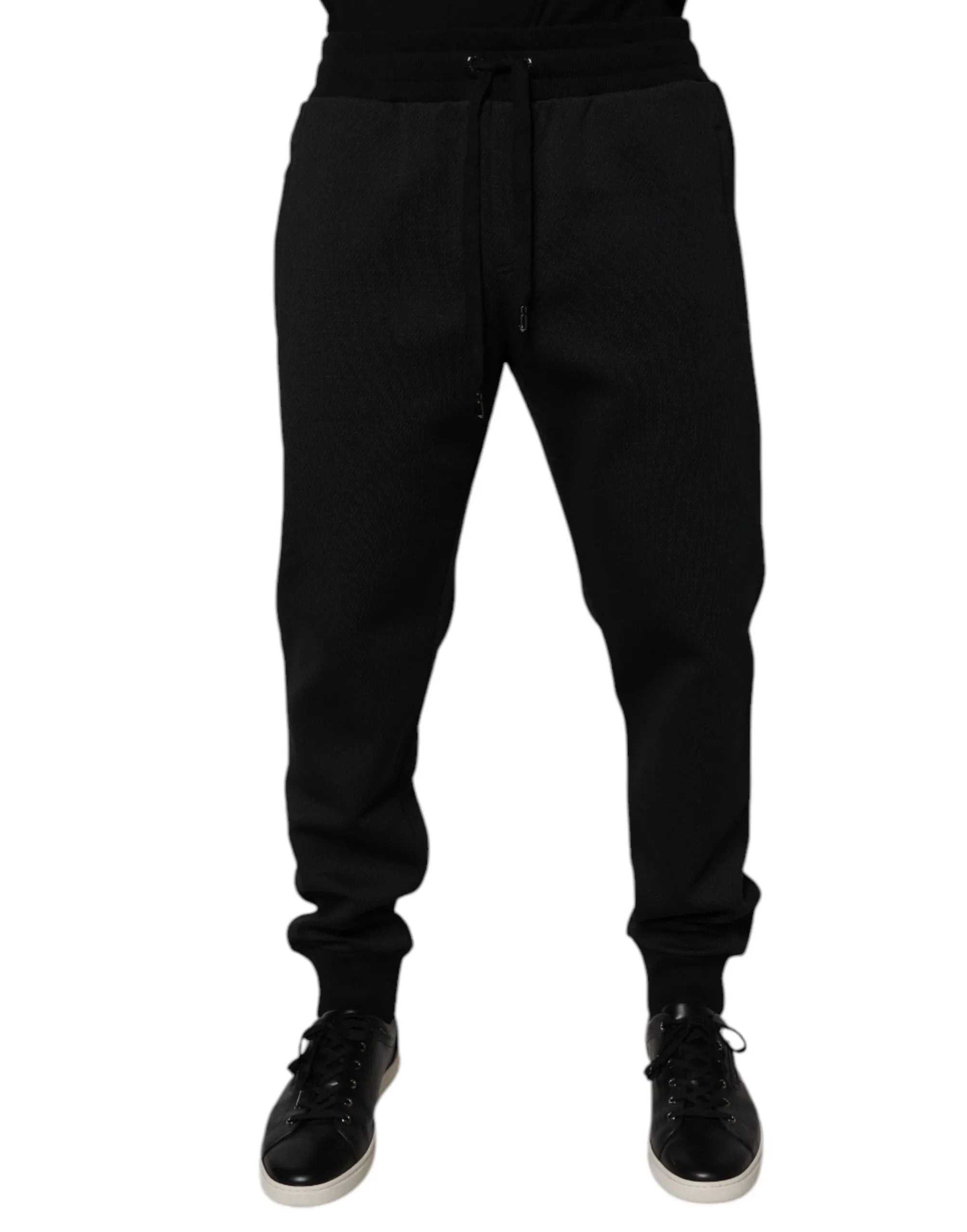 Dolce & Gabbana Black Polyester Men Jogger Sweatpants Pants - Zeiniez