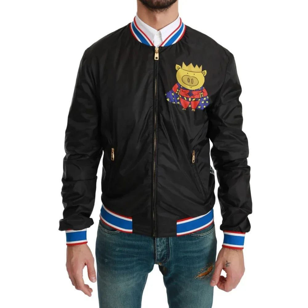 Dolce & Gabbana Black Polyester Bomber - Zeiniez