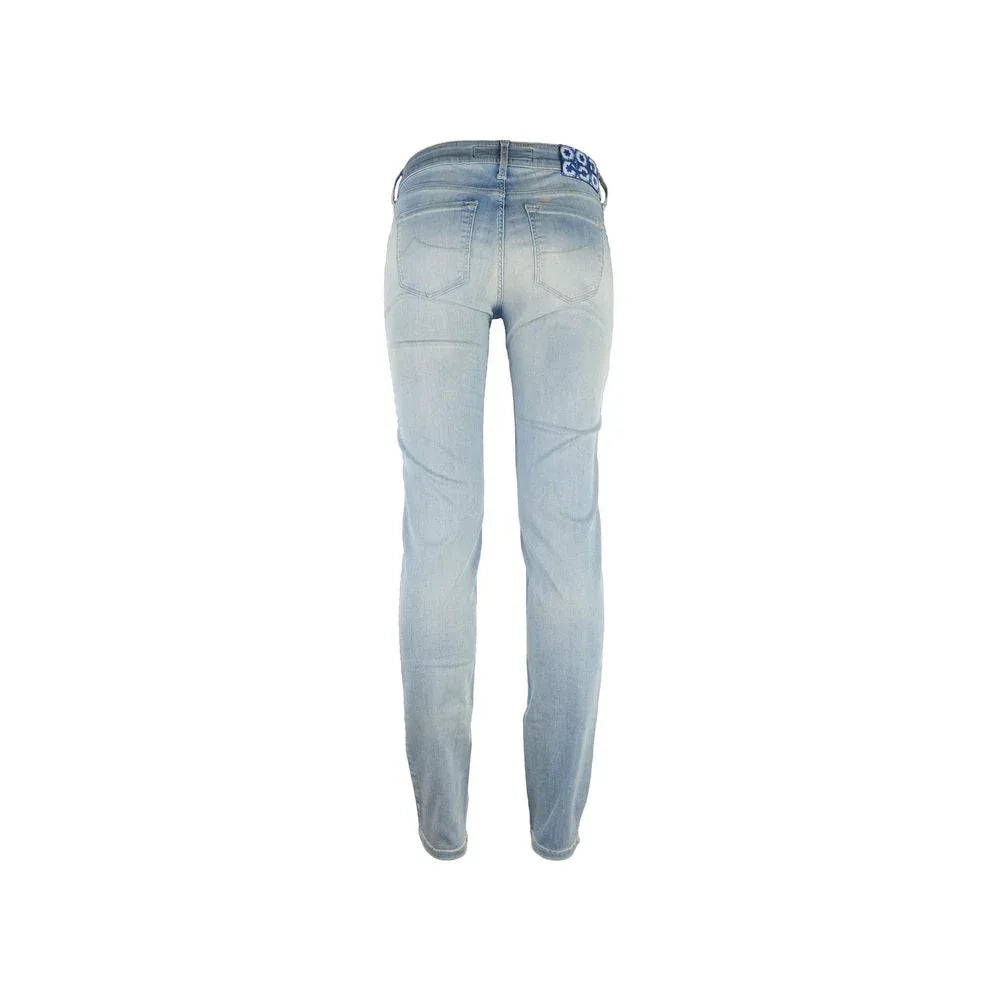 Jacob Cohen Blue Cotton Straight-Leg Jeans - Zeiniez