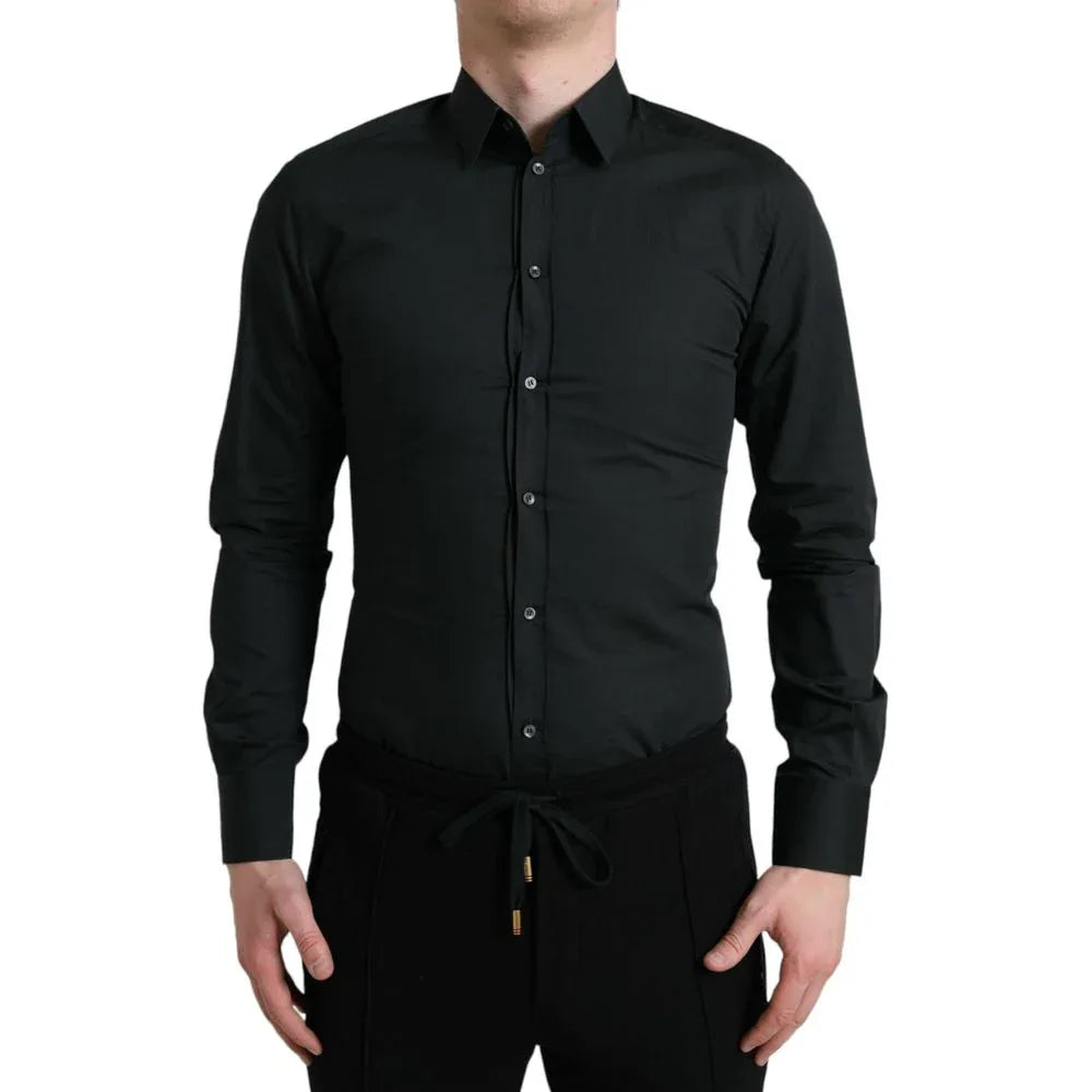 Dolce & Gabbana Black Cotton Dress Shirt - Zeiniez