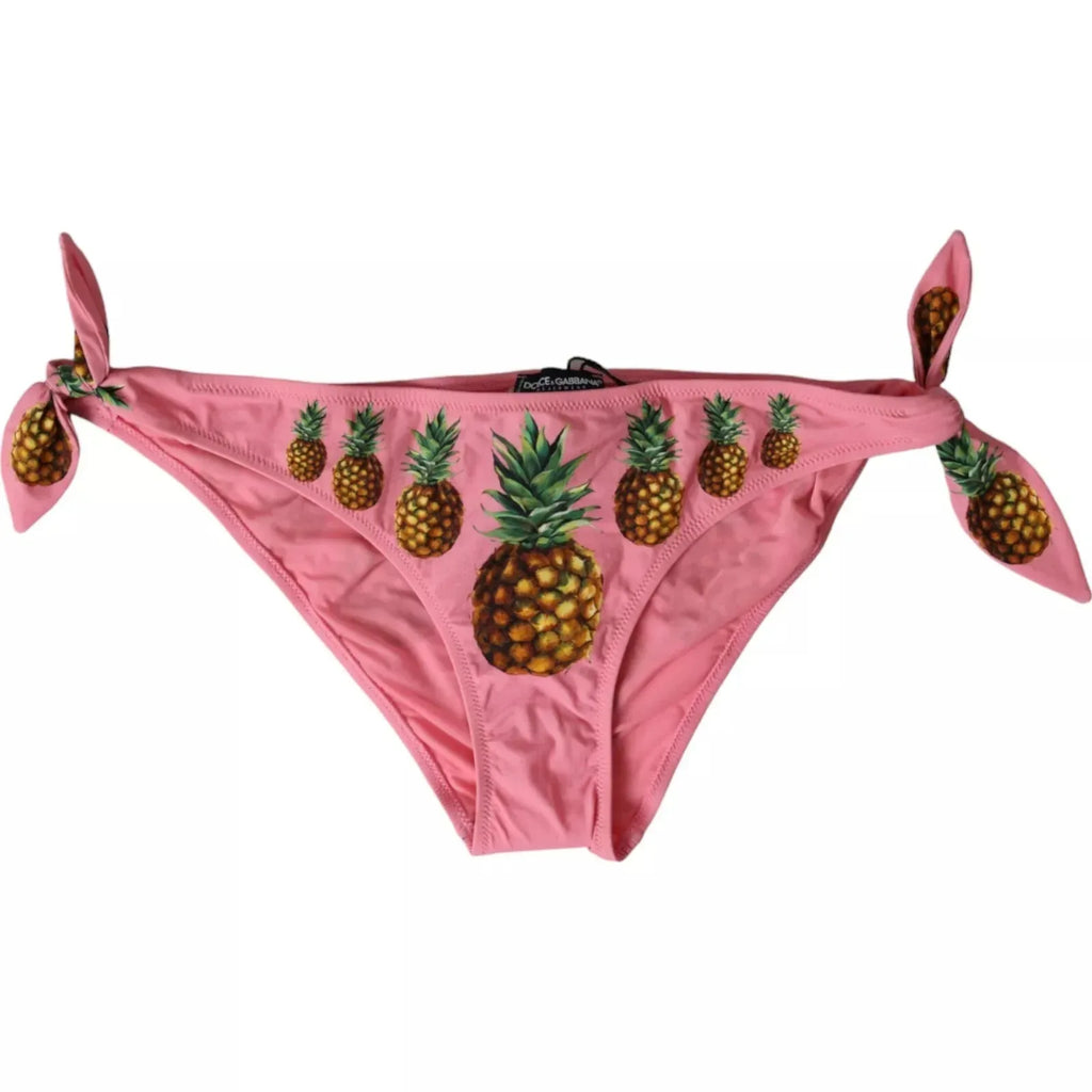 Dolce & Gabbana Pink Pineapple Swimsuit Bikini Bottom Swimwear - Zeiniez