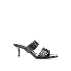 Alexander McQueen Black Leather Stiletto Heel Sandals - Zeiniez