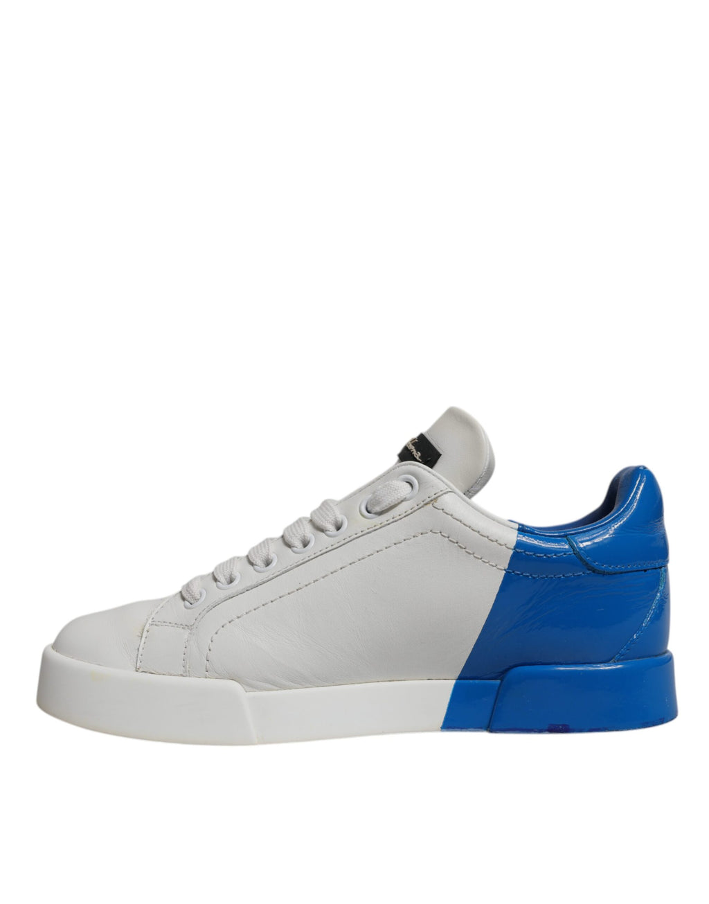 Dolce & Gabbana White Blue Logo Portofino Sneakers Shoes - Zeiniez