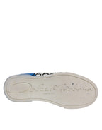 Dolce & Gabbana White Blue Logo Portofino Sneakers Shoes - Zeiniez